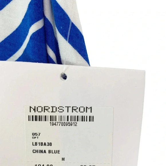 La Blanca Archistripe Swim Cover Up Maxi Dress Blue MISSING BELT Size M NWT - Picture 6 of 11